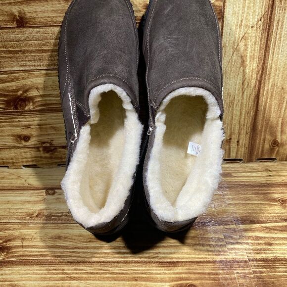 Acorn Suede   Fleece Lined Rambler Moccasins  Solid Brown  US 13 - Picture 5 of 8